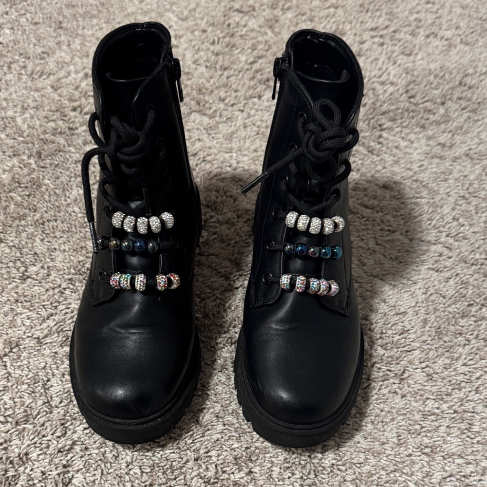 Art Class Black Beaded Combat Boots